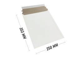 Курьер-пакет В4 250х353 мм из белого картона 390 гр./м2