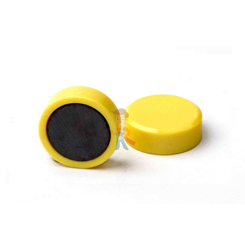 Магнит для магнитной доски FORCEBERG 20 мм, желтый, 10шт. - фото 1