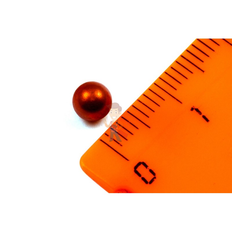 Неодимовый магнит шар 5 мм, оранжевый - фото 1