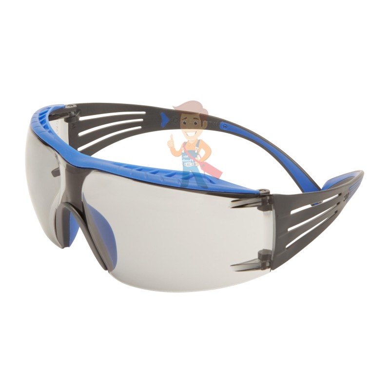 Очки открытые защитные с покрытием Scotchgard™ Anti-Fog (K&N),линзы светло-серые, серо-голубые дужки