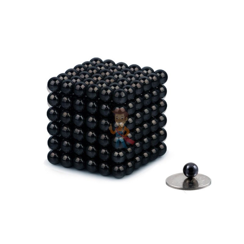 Forceberg Cube - куб из магнитных шариков 7 мм, черный, 216 элементов - фото 1