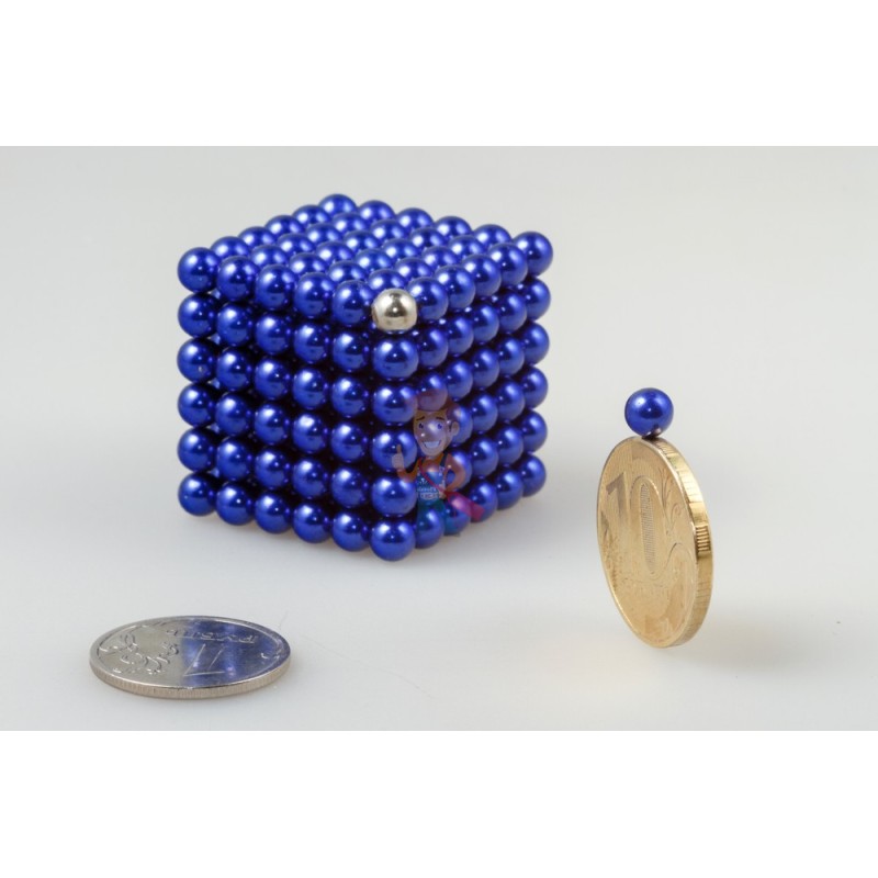 Forceberg Cube - куб из магнитных шариков 5 мм, синий, 216 элементов - фото 1