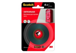 Клейкая лента монтажная 3М Scotch, сверхпрочная, двусторонняя, 19мм х 1,5м
