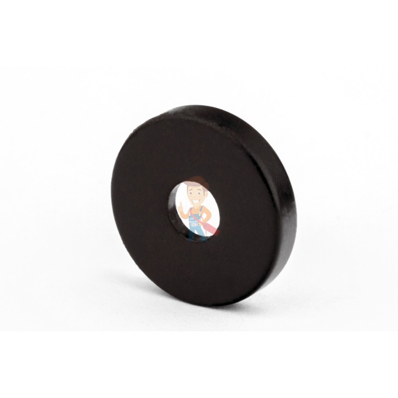 Неодимовый магнит диск 15х3 мм с зенковкой 4.5/7.5 мм, черный - фото 3