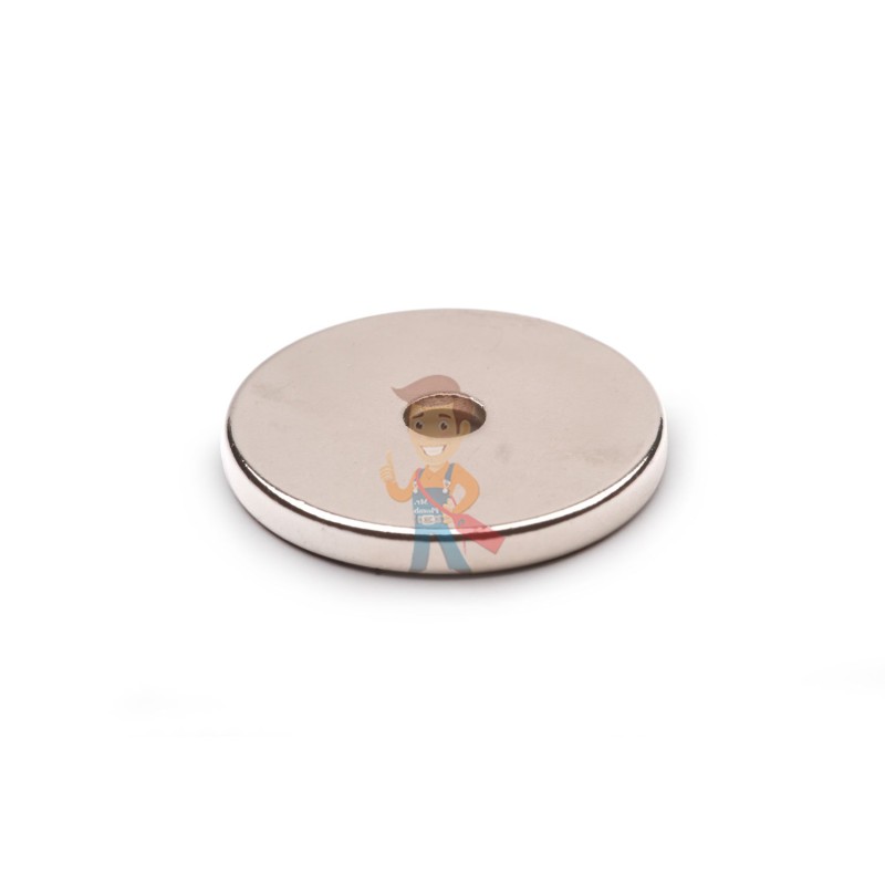 Неодимовый магнит диск 25х3 мм с зенковкой 4.5/7.5 мм - фото 2