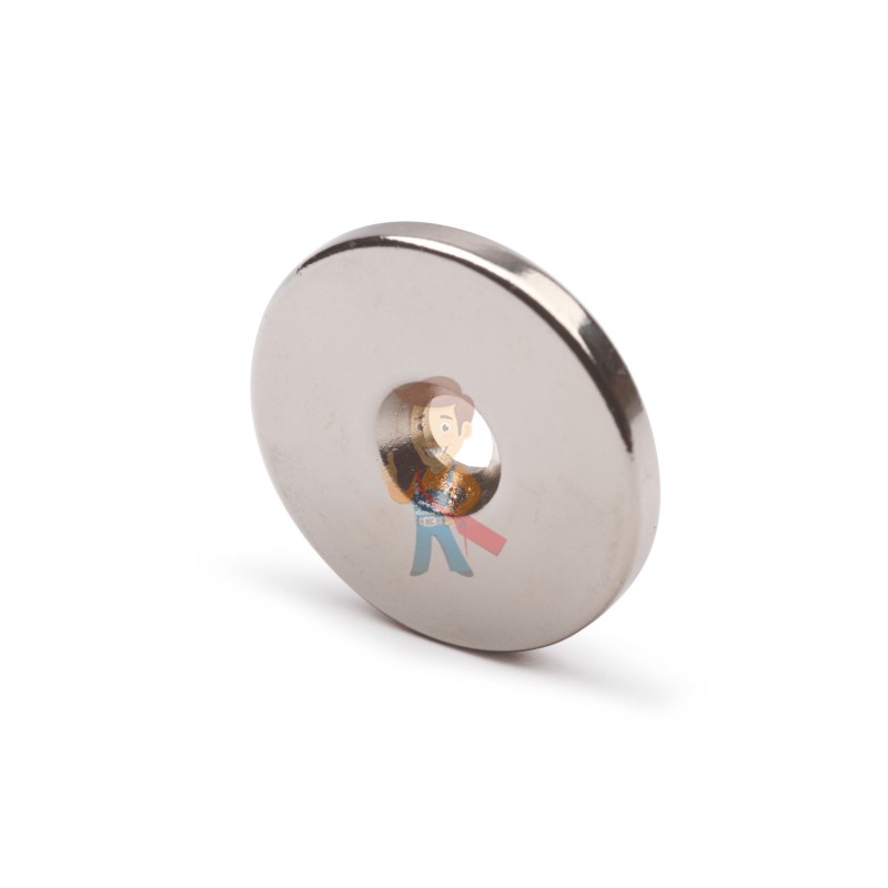 Неодимовый магнит диск 25х3 мм с зенковкой 4.5/7.5 мм - фото 1