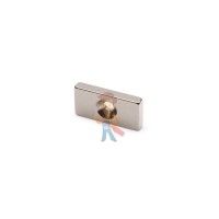 Неодимовый магнит кольцо 85х20х12 мм - Неодимовый магнит прямоугольник 20х10х3 мм с зенковкой 3/6.5 мм