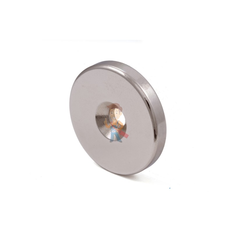 Неодимовый магнит диск 30х6 мм с зенковкой 5.5/12 мм, N38H - фото 1