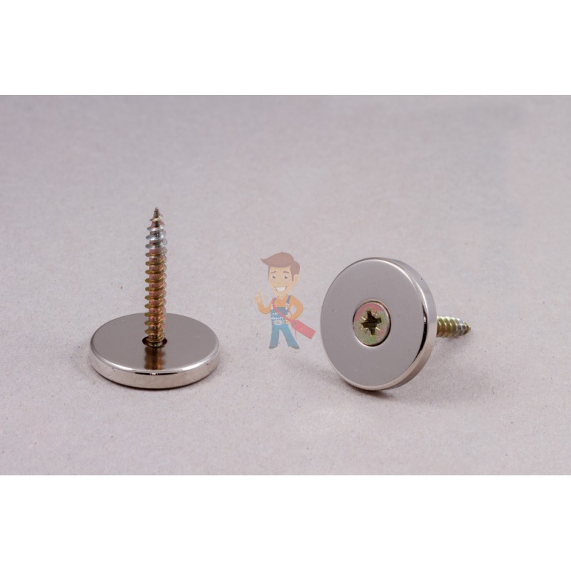Неодимовый магнит диск 30х6 мм с зенковкой 5.5/12 мм, N38H - фото 6