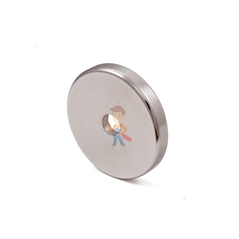 Неодимовый магнит диск 30х6 мм с зенковкой 5.5/12 мм, N38H - фото 2