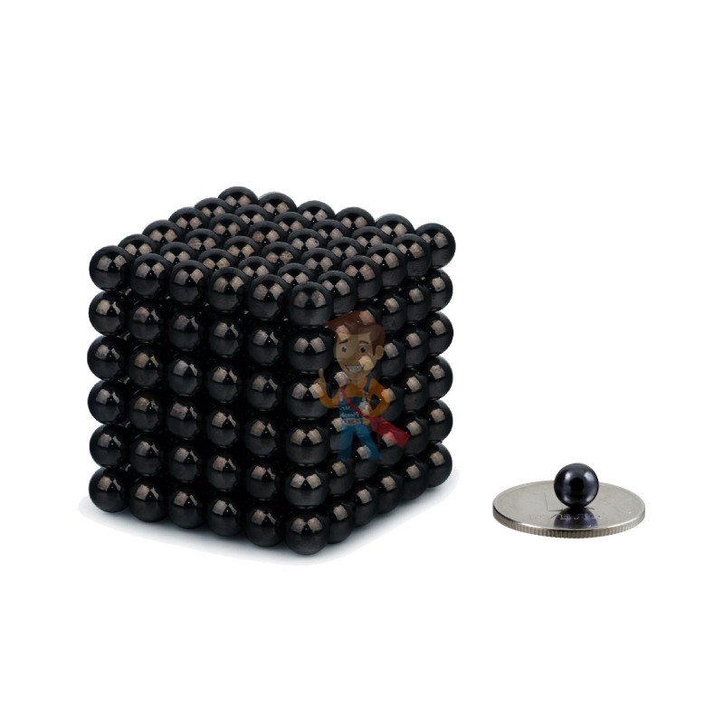 Forceberg Cube - куб из магнитных шариков 6 мм, черный, 216 элементов - фото 1