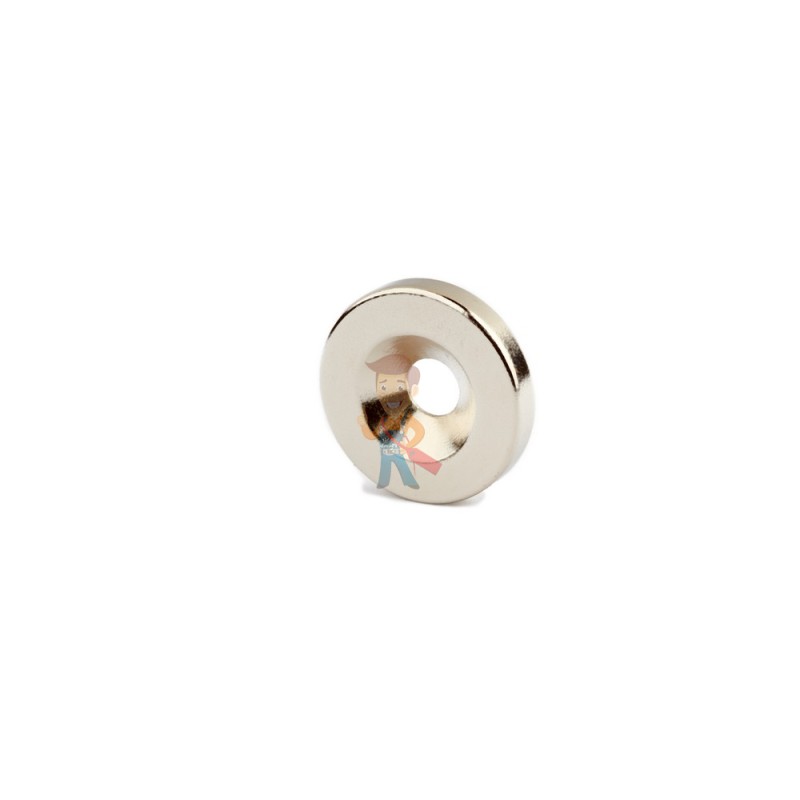 Неодимовый магнит диск 17х3 мм с зенковкой 4.5/9.46 мм, N35 - фото 2