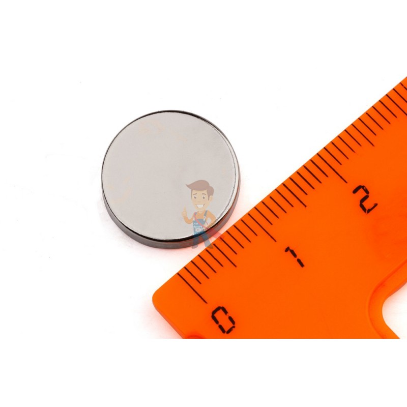 Неодимовый магнит диск 15х3 мм, N35 - фото 1