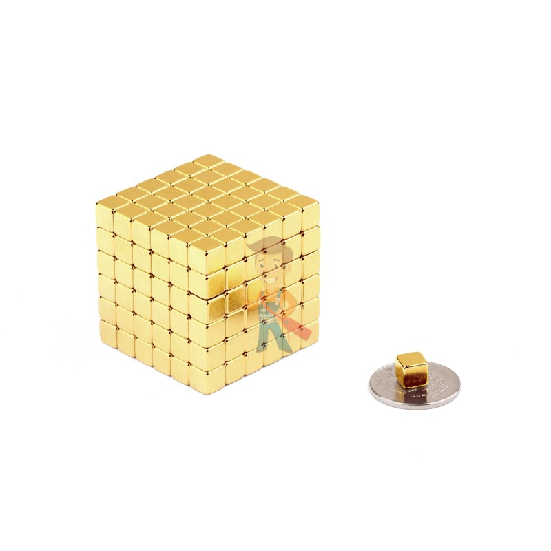 Forceberg TetraCube - куб из магнитных кубиков 6 мм, золотой, 216 элементов  - фото 2