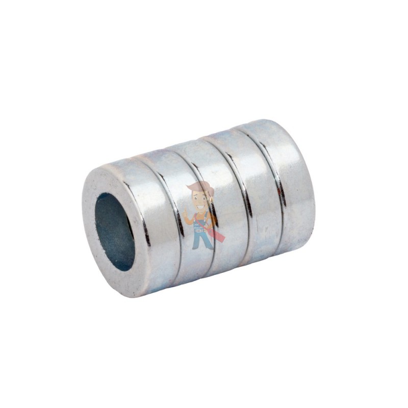 Неодимовый магнит кольцо 12х7х3.5 мм, цинк, N35 - фото 3