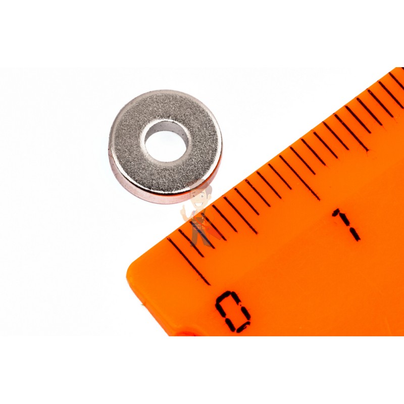 Неодимовый магнит кольцо 8х3х2 мм, N38SH - фото 2