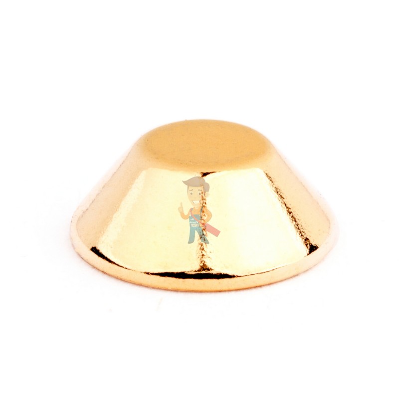 Неодимовый магнит конус 10/5х4 мм, золотой, 6шт, Forceberg - фото 2