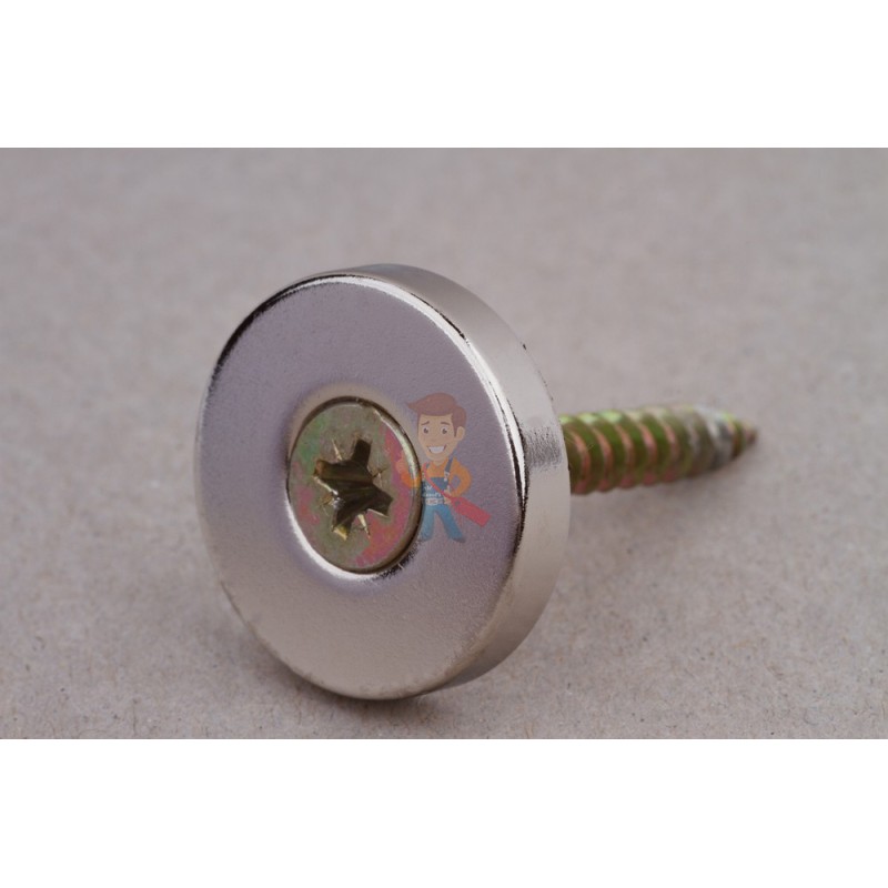 Неодимовый магнит диск 25х5 мм с зенковкой 5.5/10 мм - фото 4