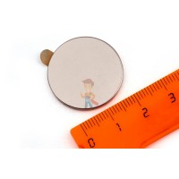 Неодимовый магнит прямоугольник 20х10х4 мм - Неодимовый магнит диск 25х2 мм с клеевым слоем