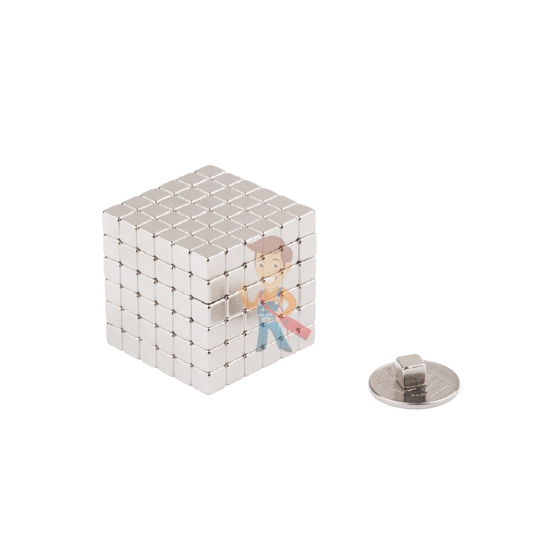 Forceberg TetraCube - куб из магнитных кубиков 5 мм, жемчужный, 216 элементов  - фото 2