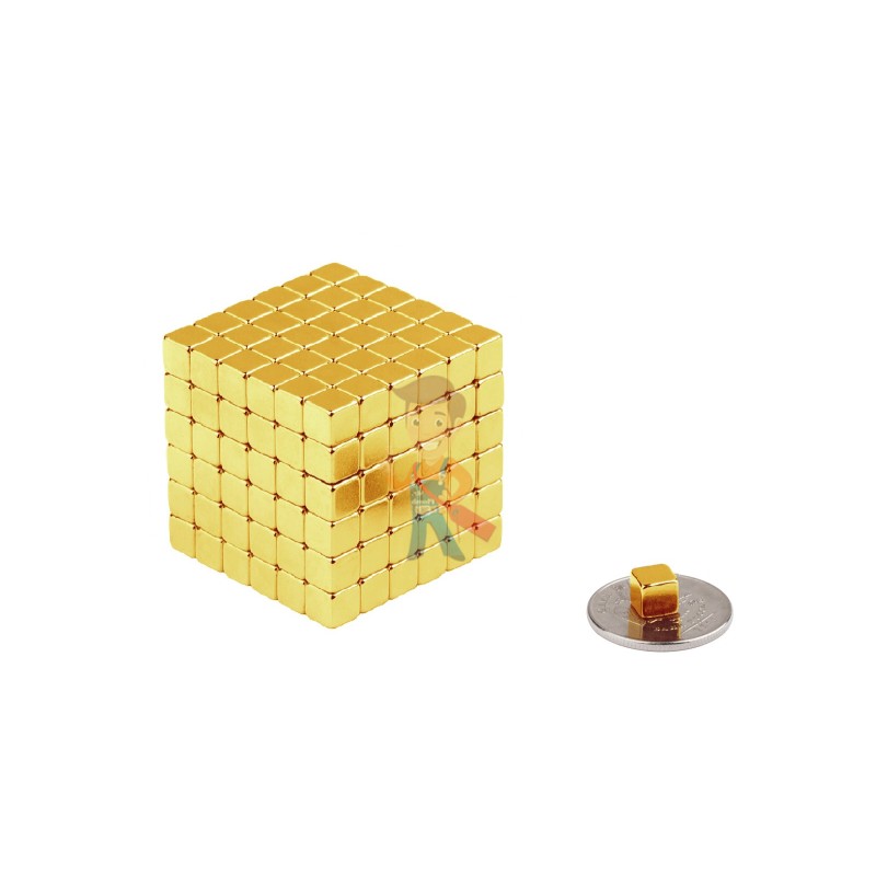 Forceberg TetraCube - куб из магнитных кубиков 5 мм, золотой, 216 элементов  - фото 2