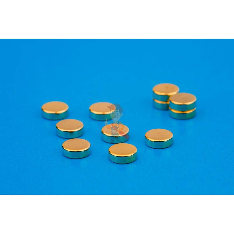 Неодимовый магнит диск 6х2 мм, золотой, 30шт, Forceberg - фото 4