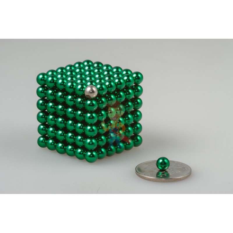 Forceberg Cube - куб из магнитных шариков 5 мм, зеленый, 216 элементов - фото 1