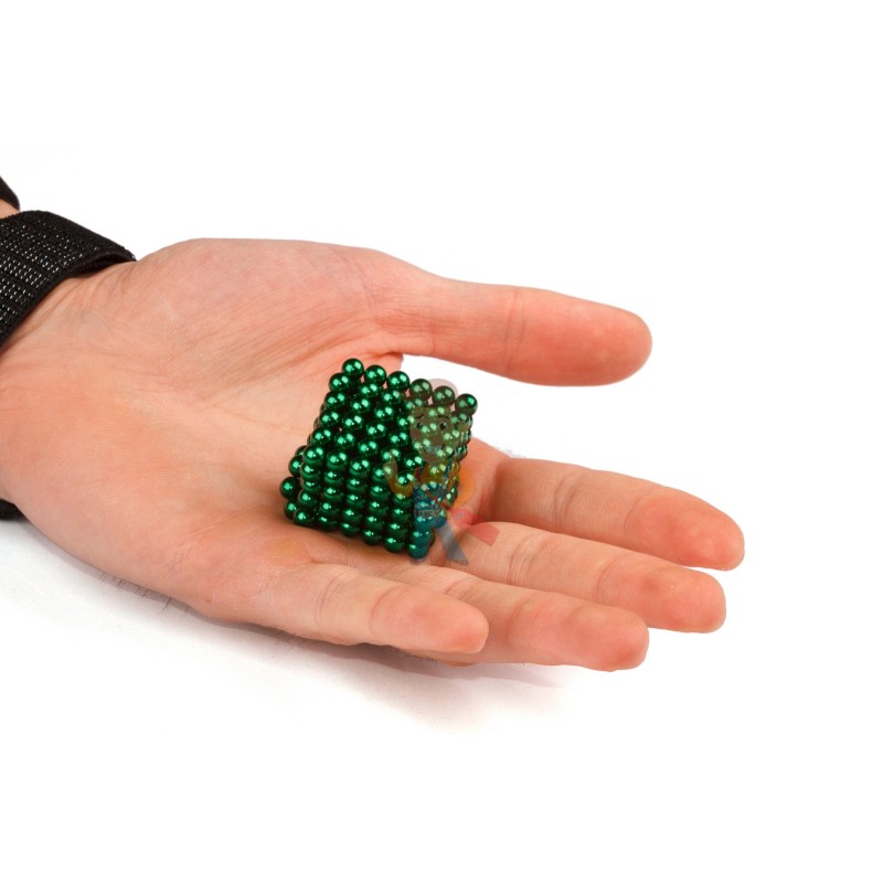 Forceberg Cube - куб из магнитных шариков 5 мм, зеленый, 216 элементов - фото 2