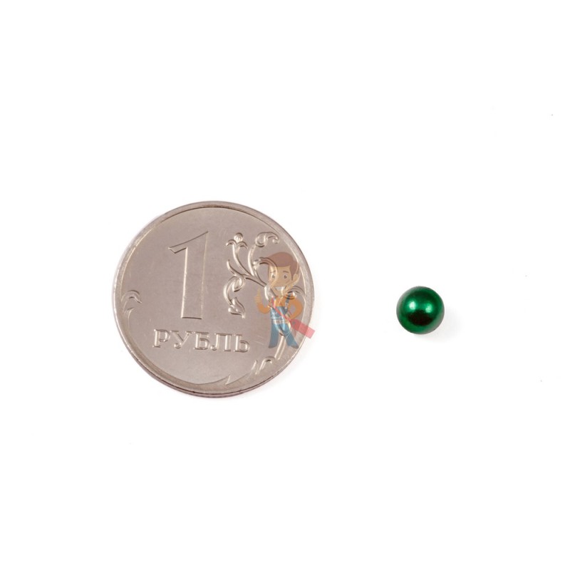 Неодимовый магнит шар 5 мм, зеленый - фото 2