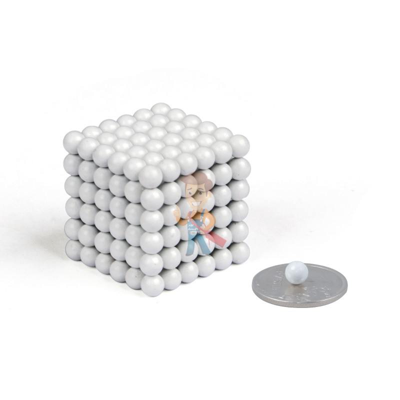 Forceberg Cube - куб из магнитных шариков 5 мм, белый, 216 элементов - фото 1