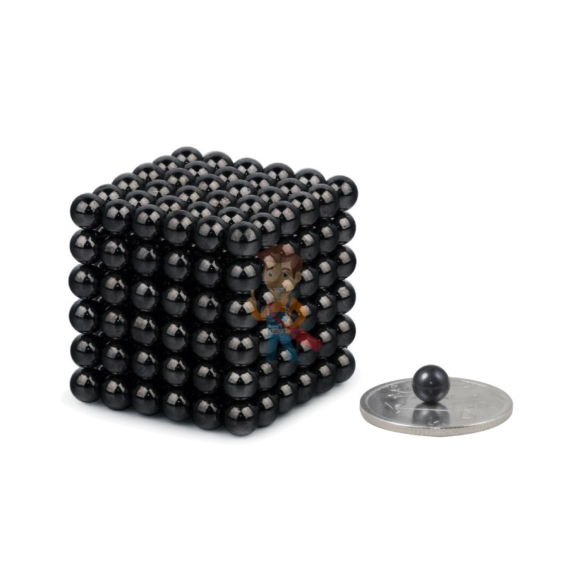 Forceberg Cube - куб из магнитных шариков 5 мм, черный, 216 элементов - фото 1