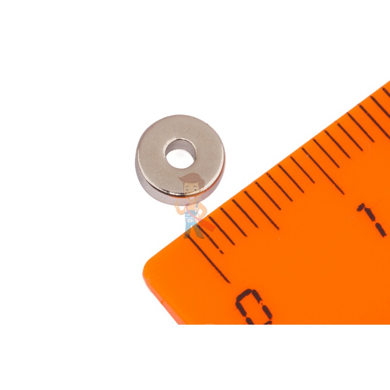 Неодимовый магнит кольцо 6х2х2 мм, N40SH - фото 1