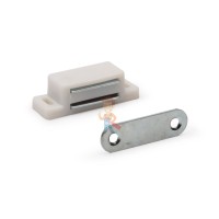 Магнитный ограничитель двери (серебро) - Мебельный магнит (белый)