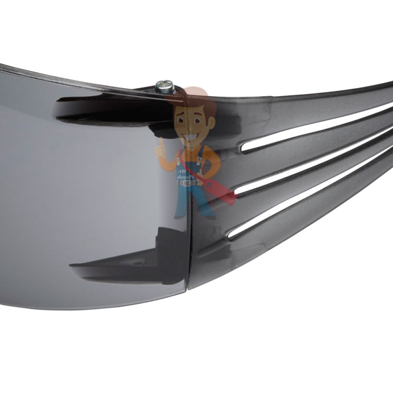 Открытые защитные очки, с покрытием AS/AF против царапин и запотевания, серые - фото 2