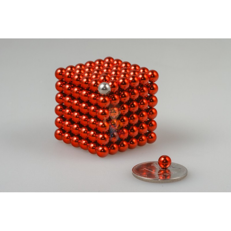 Неодимовый магнит шар 5 мм, красный - фото 3