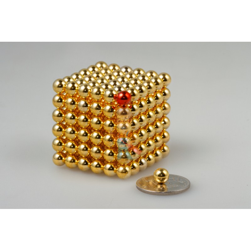 Forceberg Cube - куб из магнитных шариков 6 мм, золотой, 216 элементов - фото 1