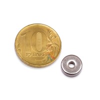 Неодимовый магнит диск 20х5 мм с зенковкой 4.5/10 мм - Неодимовый магнит кольцо 10х3х4 мм