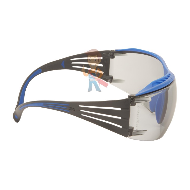 Очки открытые защитные с покрытием Scotchgard™ Anti-Fog (K&N),линзы светло-серые, серо-голубые дужки - фото 3